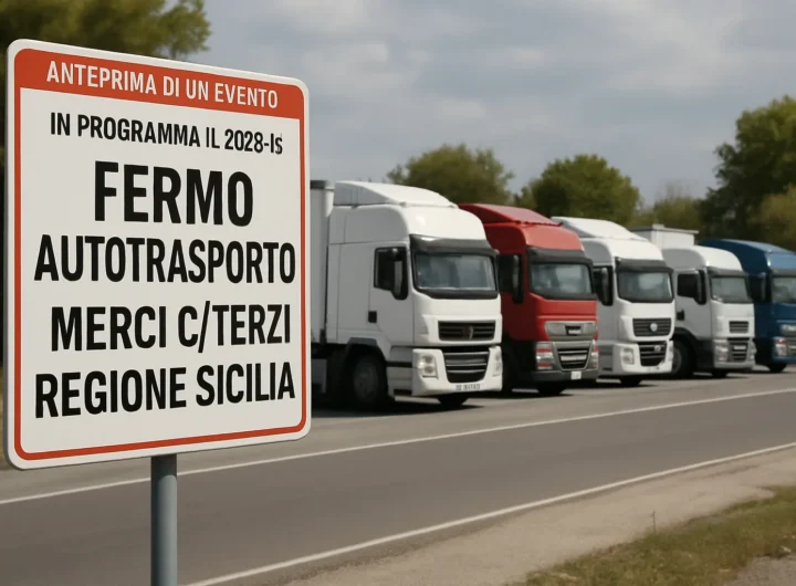 Fermo autotrasporto merci in Sicilia dal 16 al 20 ottobre 2026
