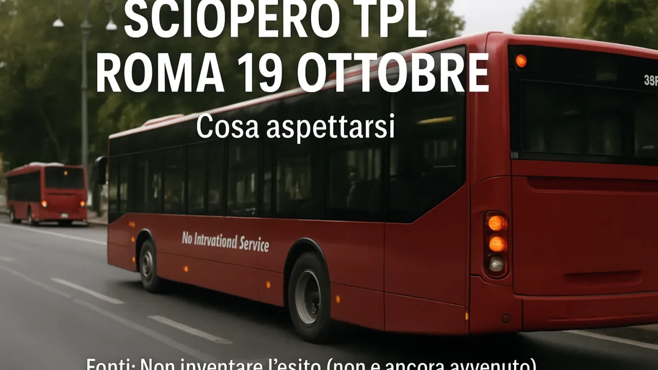 Sciopero TPL Roma: bus BUS International Service fermi il 19 ottobre