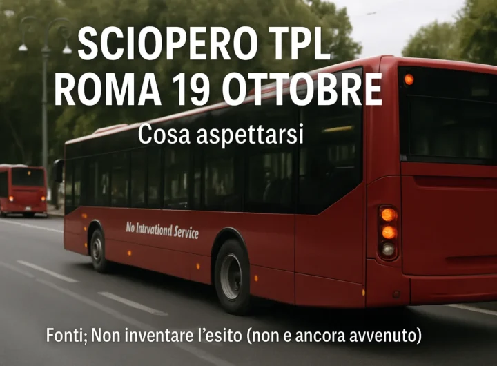Sciopero TPL Roma: bus BUS International Service fermi il 19 ottobre