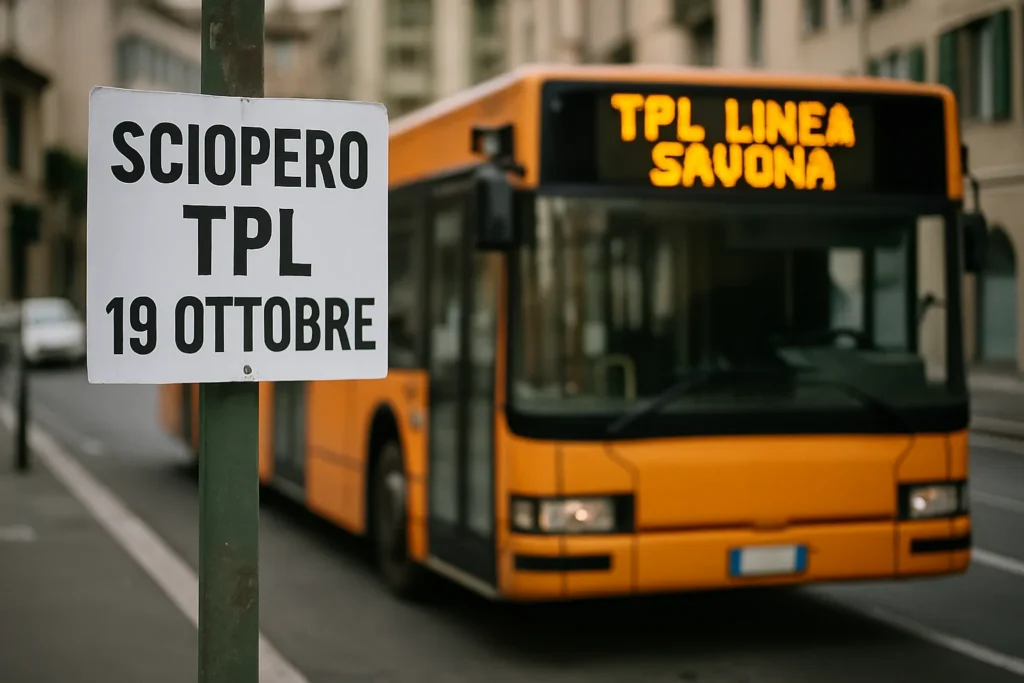 Sciopero TPL Linea Savona il 19 ottobre: info e orari