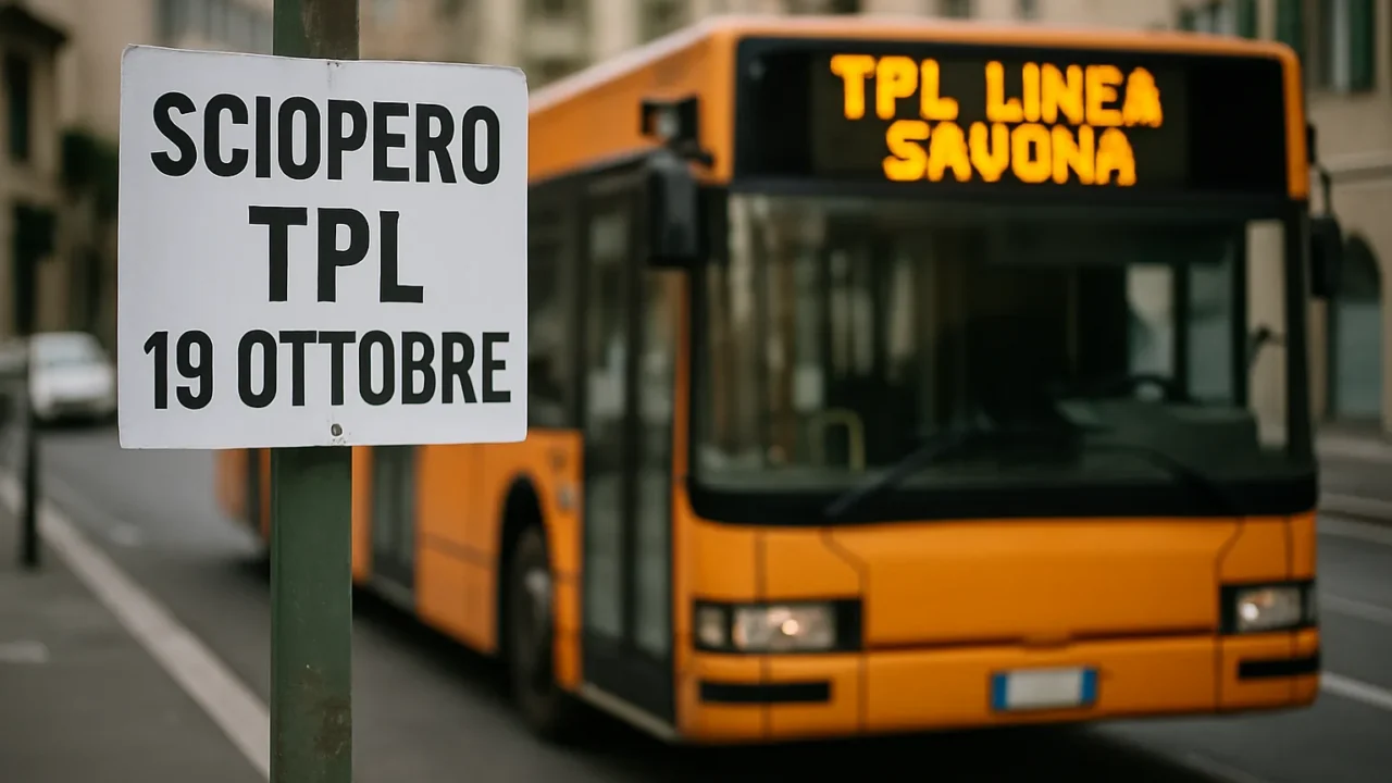 Sciopero TPL Linea Savona il 19 ottobre: info e orari
