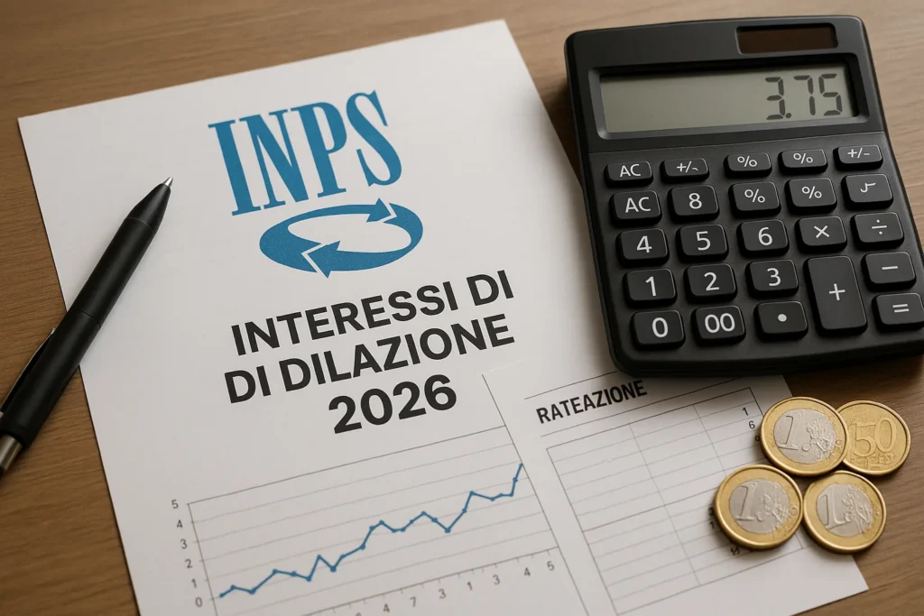 Variazione degli interessi di dilazione INPS 2026: nuove misure per omesso versamento contributi