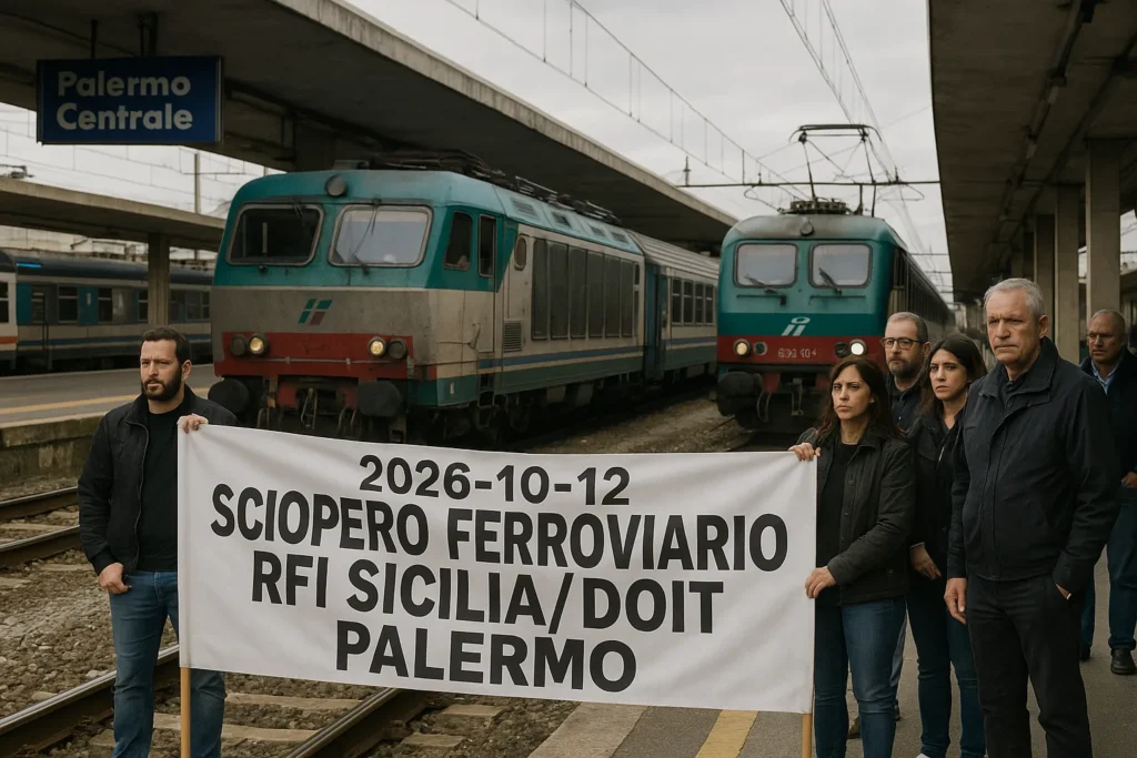 Sciopero ferroviario RFI Sicilia e DOIT Palermo: 12-13 ottobre
