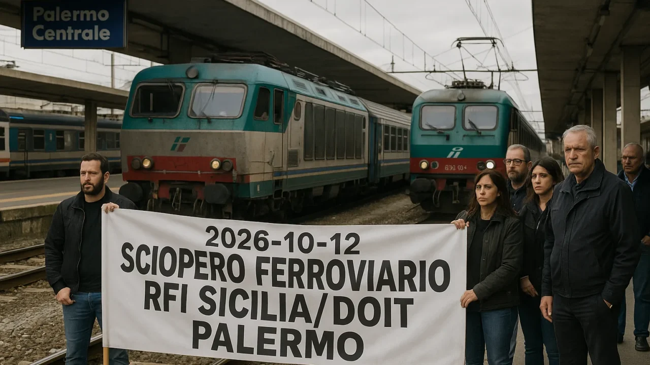 Sciopero ferroviario RFI Sicilia e DOIT Palermo: 12-13 ottobre