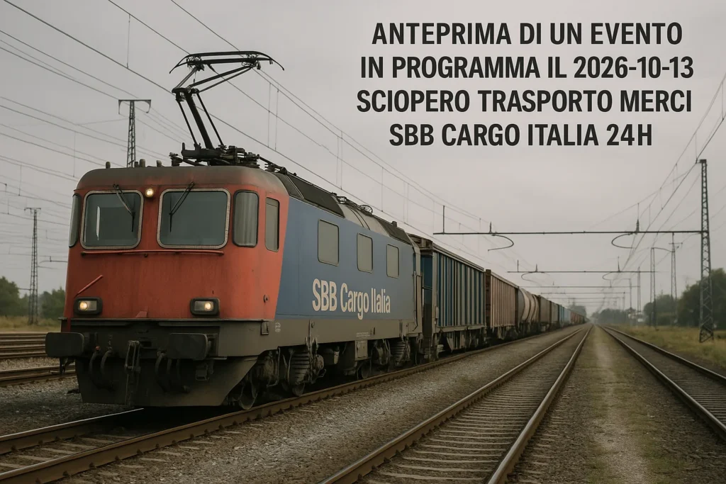 Sciopero SBB Cargo Italia: trasporto merci fermo il 13 ottobre