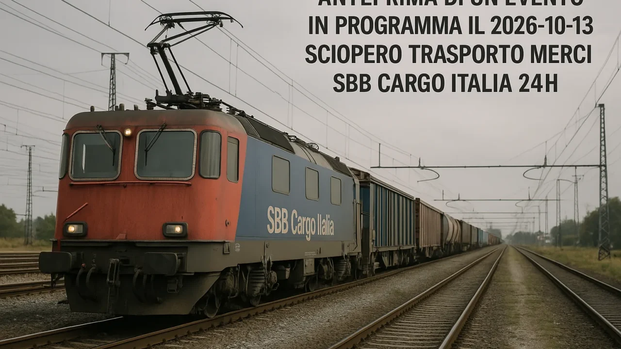 Sciopero SBB Cargo Italia: trasporto merci fermo il 13 ottobre
