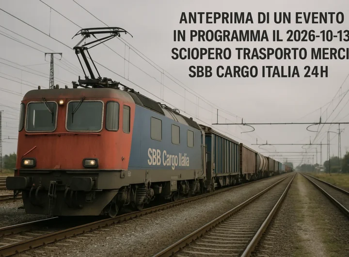 Sciopero SBB Cargo Italia: trasporto merci fermo il 13 ottobre
