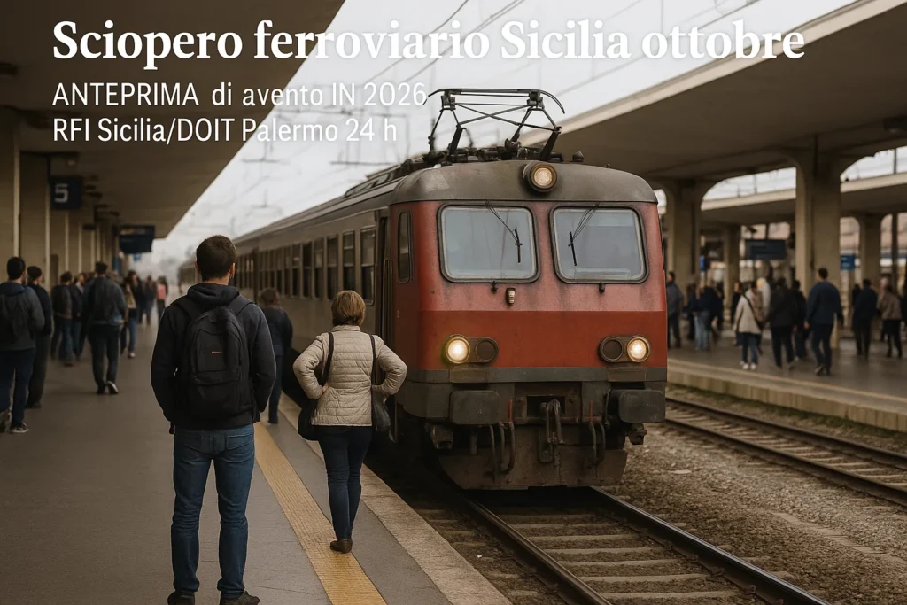 Sciopero ferroviario RFI in Sicilia il 12-13 ottobre: orari e dettagli