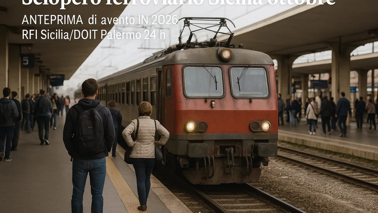 Sciopero ferroviario RFI in Sicilia il 12-13 ottobre: orari e dettagli